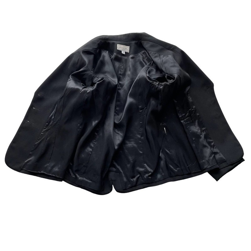 Henri Bendel Blazer Jacket Black Size 6 Tailored Vintage Roll Cuff sleeves - Picture 7 of 10